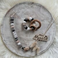 Bijtring met rammeleffect – ‘Teddy taupe’
