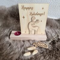 Kaarthouder met theelichtje – happy holidays