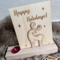 Kaarthouder met theelichtje – happy holidays