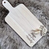 Hapjesplank rubberhout – ‘Framily’