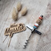 Wijnopener – siliconen/hout ‘Fine like wine’
