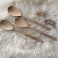Houten lepel (ovaal) – gegraveerd met leuke quote