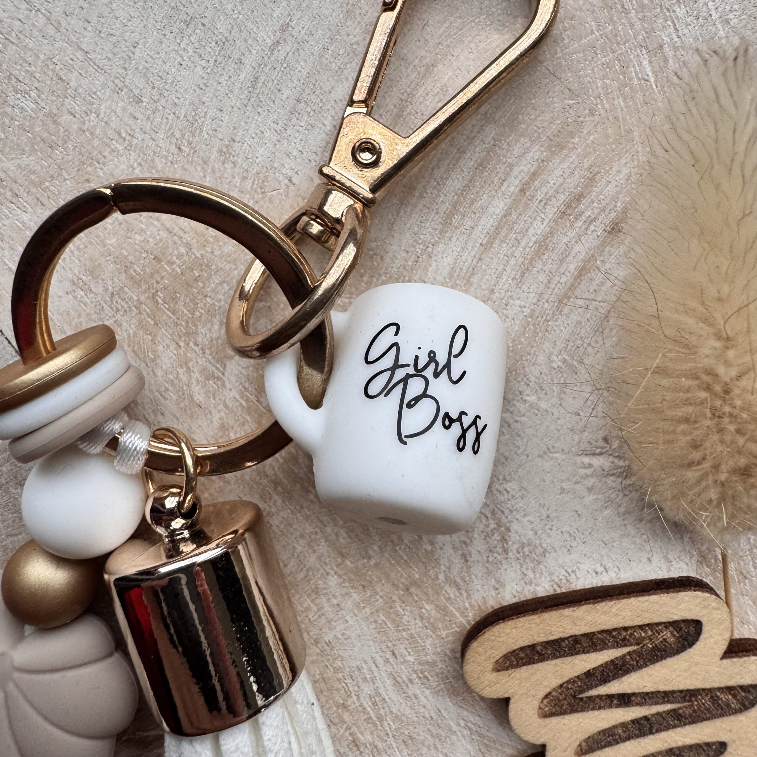 Luxe sleutelhanger: kwast - girl boss - Afbeelding 2