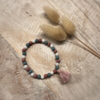 Siliconen armbandje – oudroze & aquamarijn