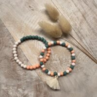 Siliconen armbandjes – peach & aquamarijn