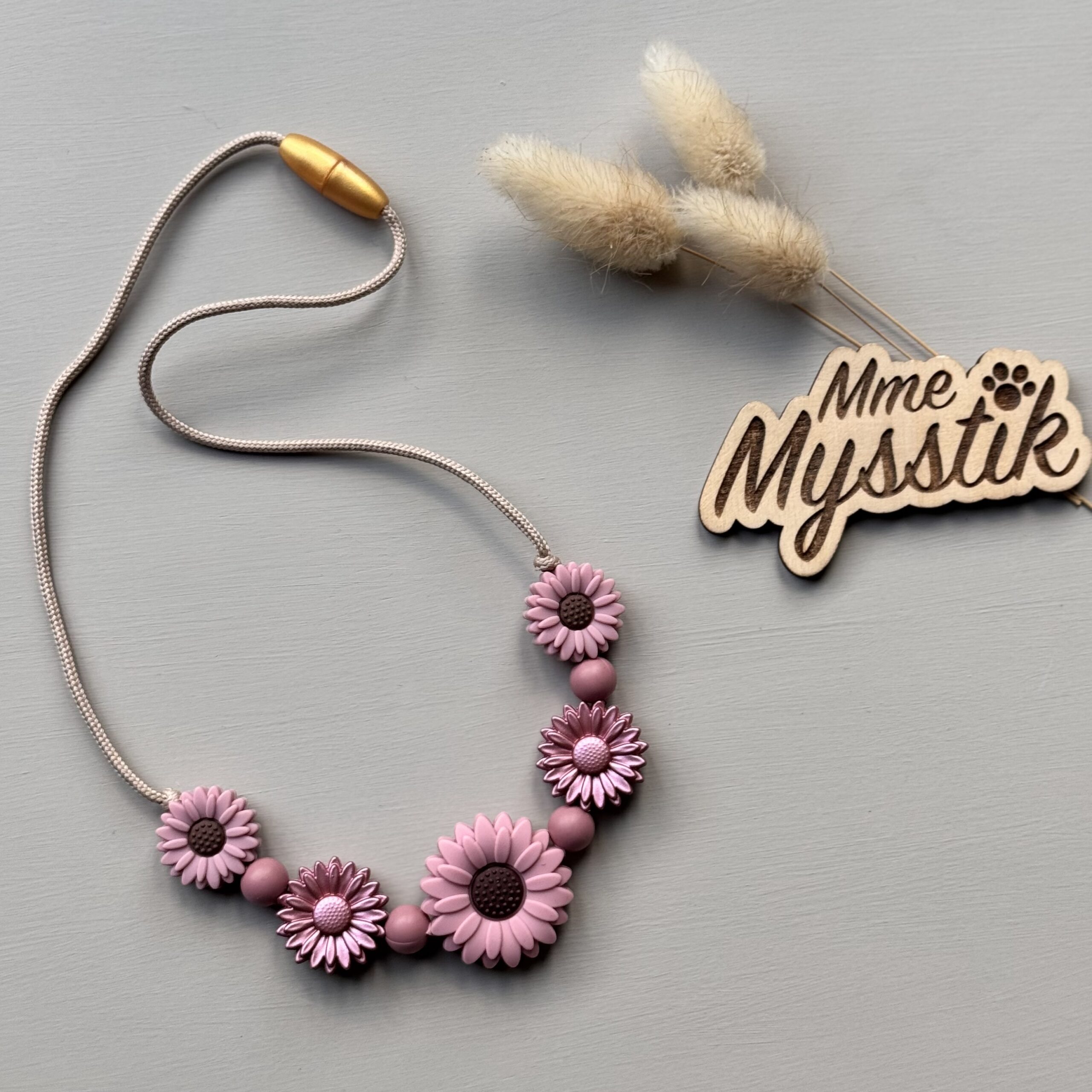 Friemelketting ‘flowers’ - oudroze