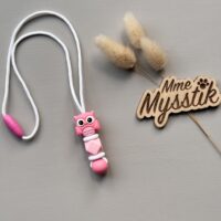 Friemelketting ‘uil’ – felroze