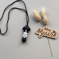 Friemelketting ‘draakje’ – zwart