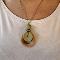 Borstvoedingsketting – sage met houten ring