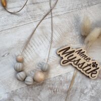 Borstvoedingsketting – zand (puff) met hout