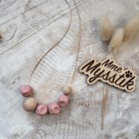 Borstvoedingsketting – blush (nugget) met hout