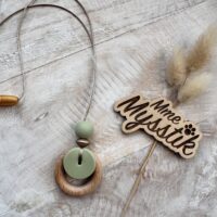 Borstvoedingsketting – sage met houten ring
