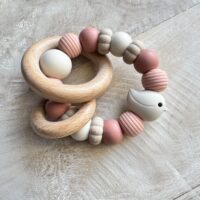 Setje (medium) – ‘birdie’ cream & pink