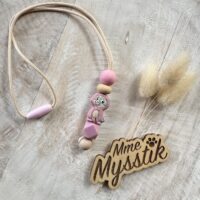 Friemelketting ‘luiaard’ – roze