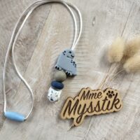 Friemelketting ‘dino’ – blauwgrijs