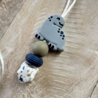 Friemelketting ‘dino’ – blauwgrijs