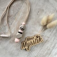 Friemelketting ‘kat’ – beige & roze