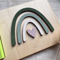Post-it houder groene regenboog – personaliseerbaar