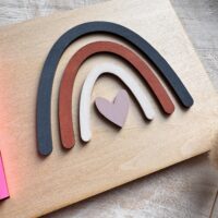 Post-it houder roze regenboog – personaliseerbaar