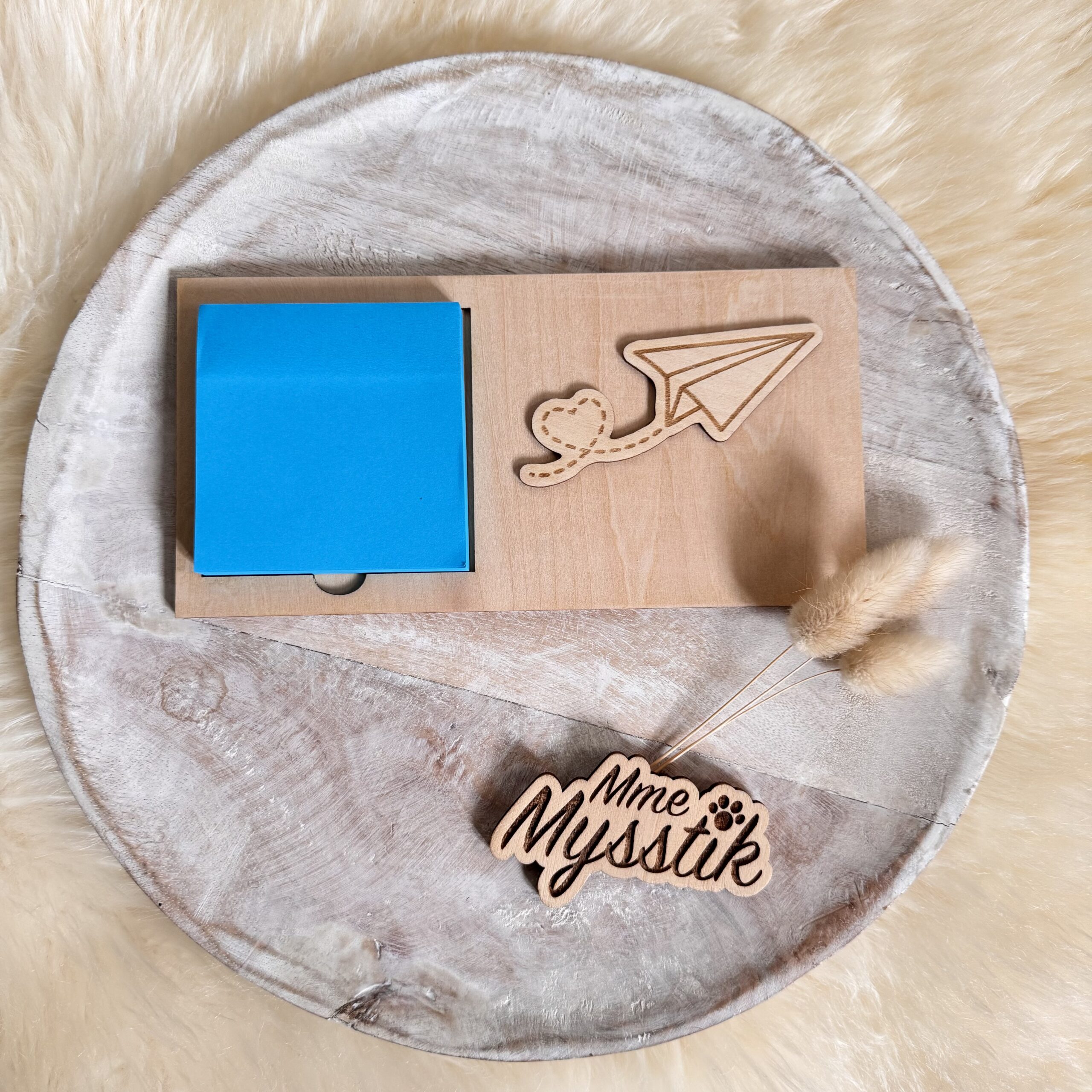 Post-it houder blauw vliegertje - personaliseerbaar - Afbeelding 4