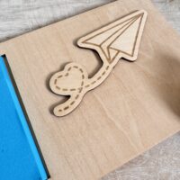 Post-it houder blauw vliegertje – personaliseerbaar