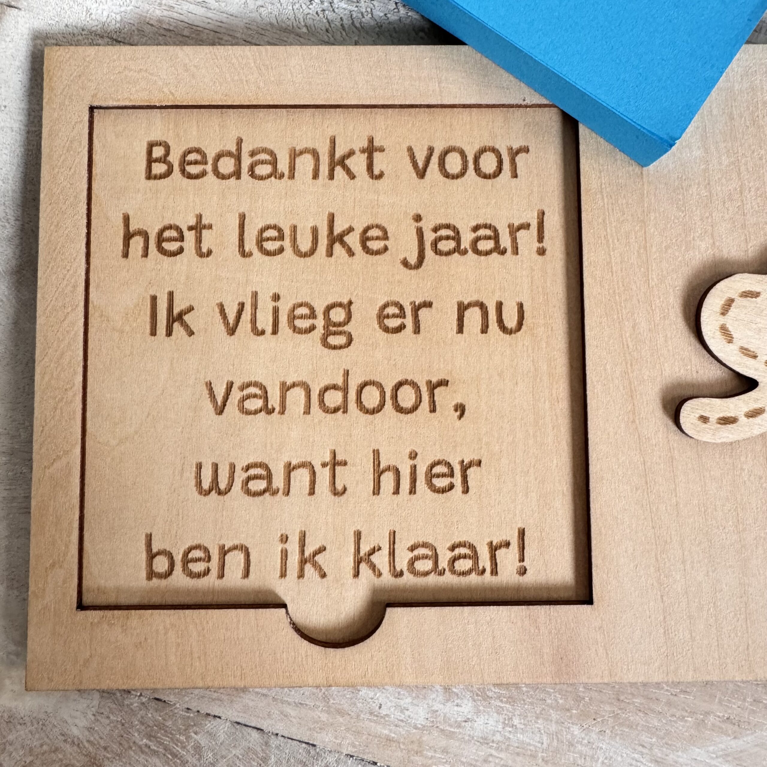 Post-it houder blauw vliegertje - personaliseerbaar - Afbeelding 3