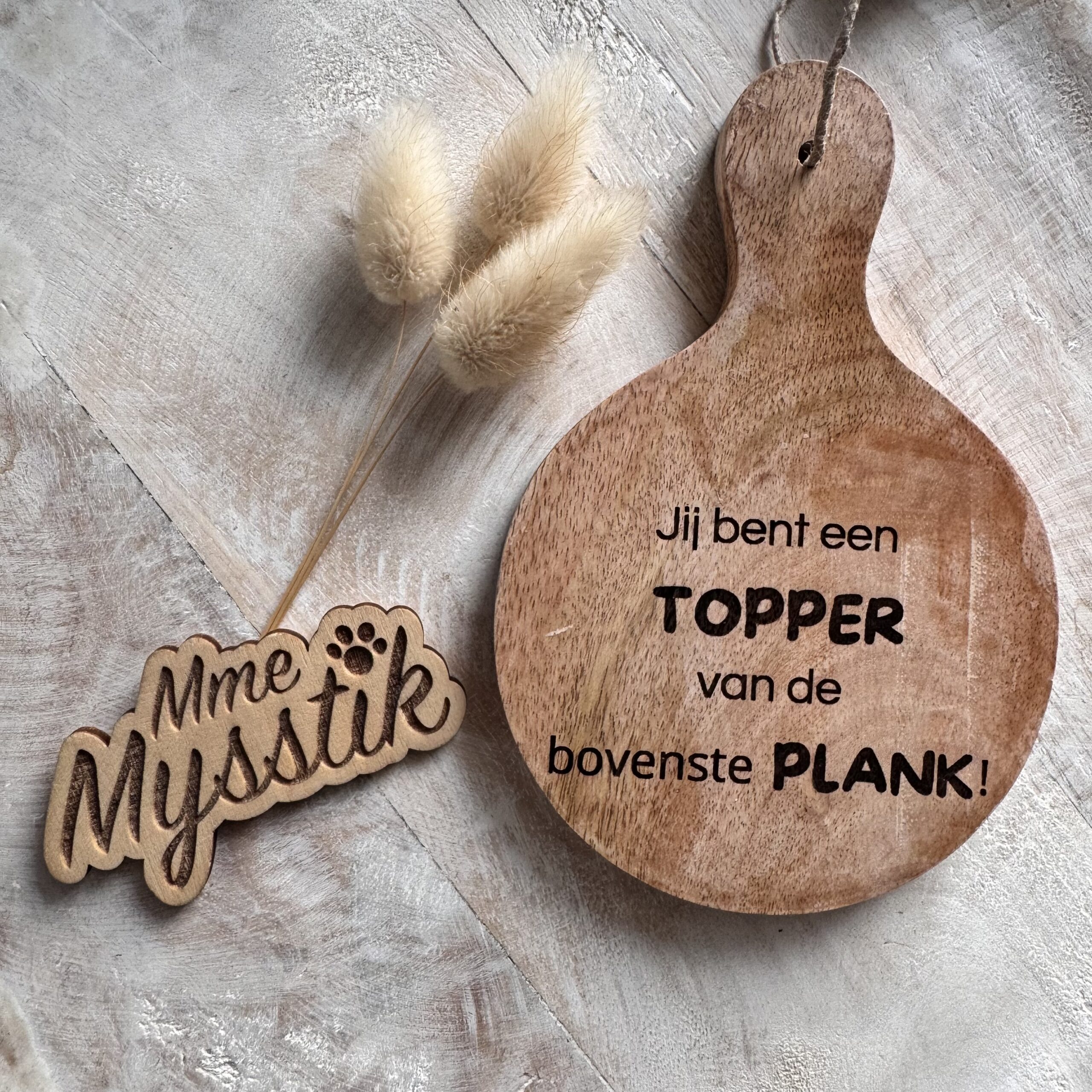 Houten plankje juf / meester - Afbeelding 2
